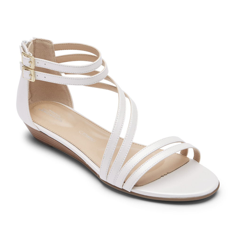 Rockport Womens Total Motion Zandra Asymmetrical - Sandals White - TQH410725